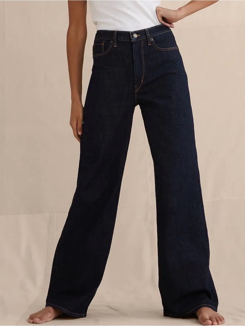 Banana Republic Dark Rinse Wide Leg Jeans Size 34